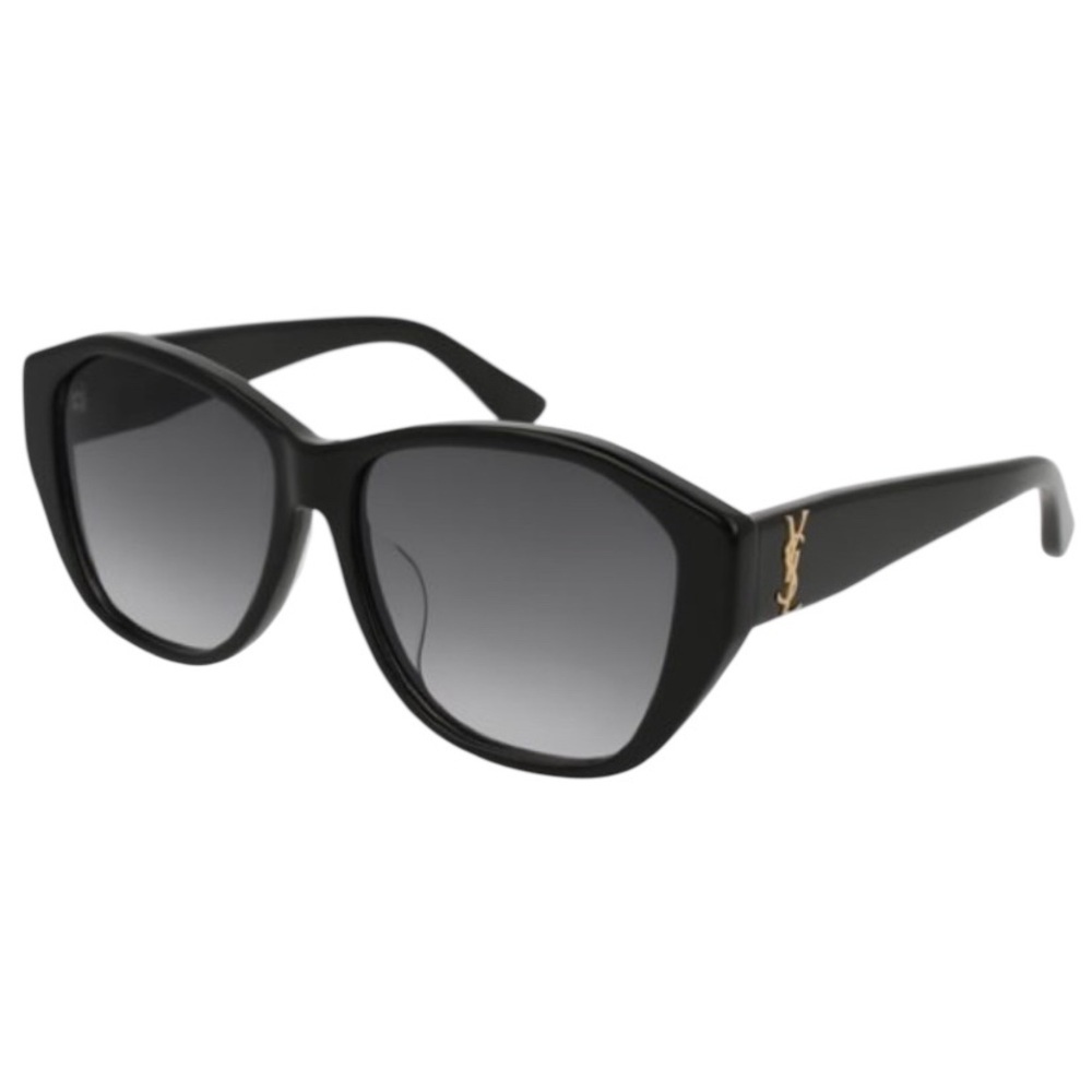 NEW SAINT LAURENT YSL SL M8/FN 001 Sunglasses in Black With YSL Logo in Gold - Picture 5 of 16